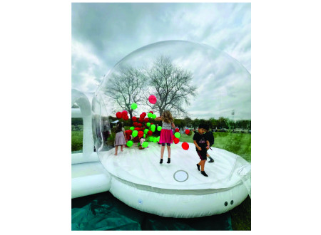 Bubble House Pula-Pula Casa de Bolhas 3M diâmetro completa com motor